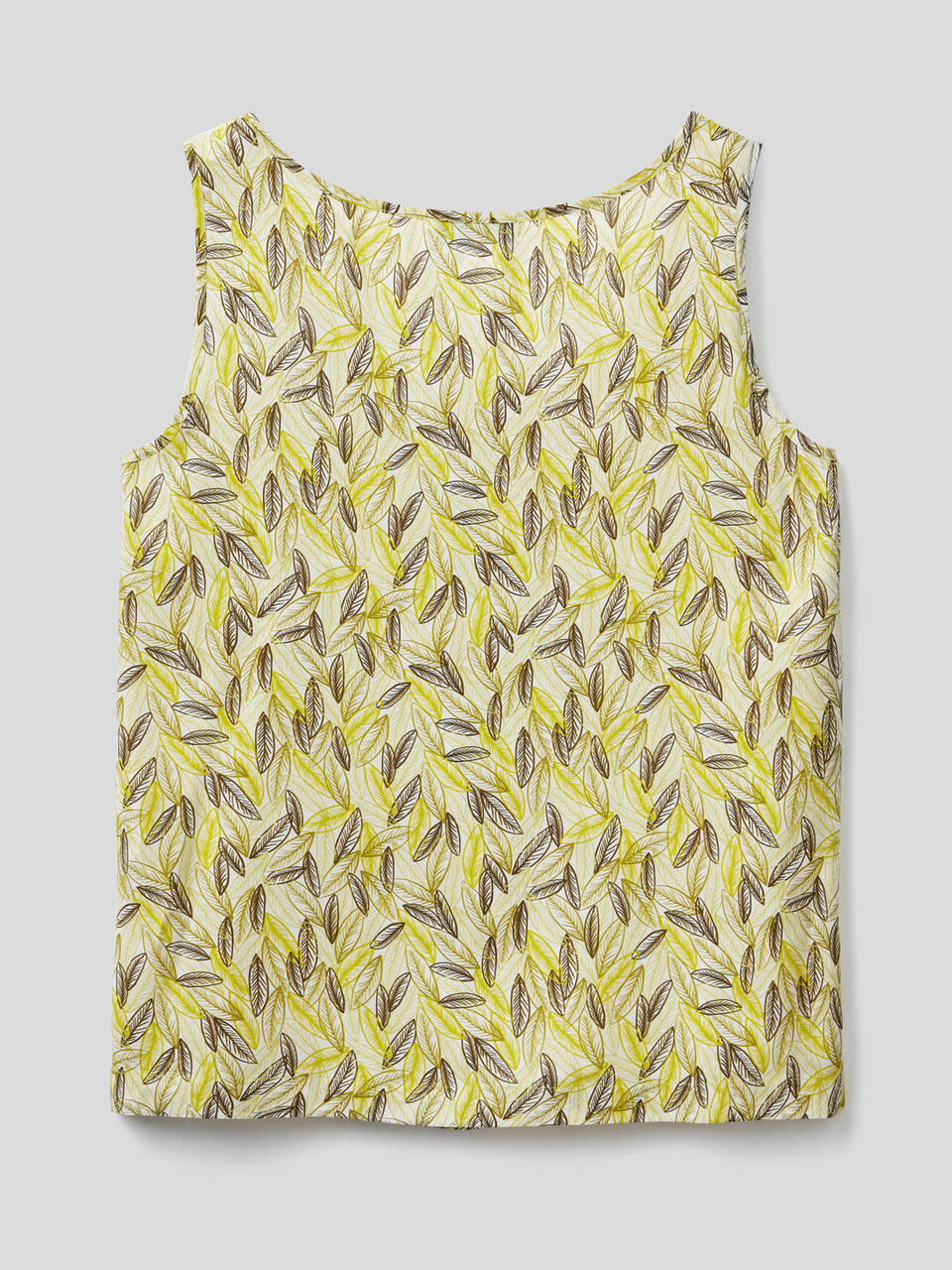 Wide tank top with botanical print image number 2