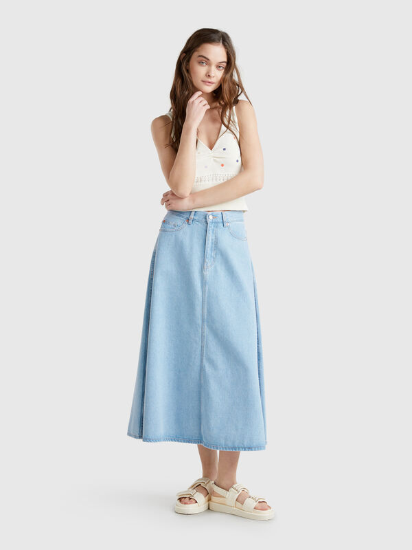 Flared jean skirt Women