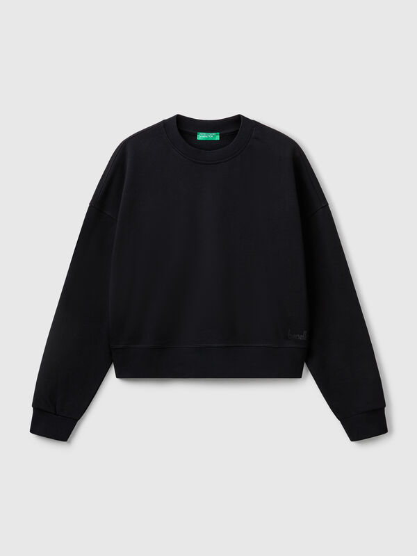 100% cotton sweatshirt with logo print Women