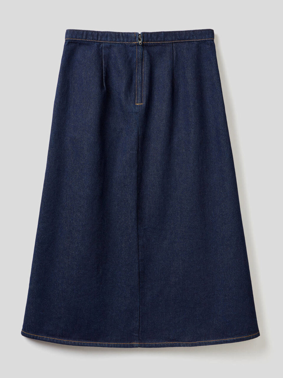 Midi skirt in 100% cotton denim image number 2