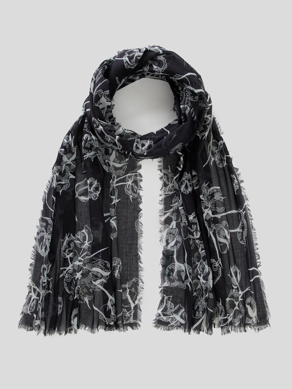 Patterned scarf in organic cotton image number 1