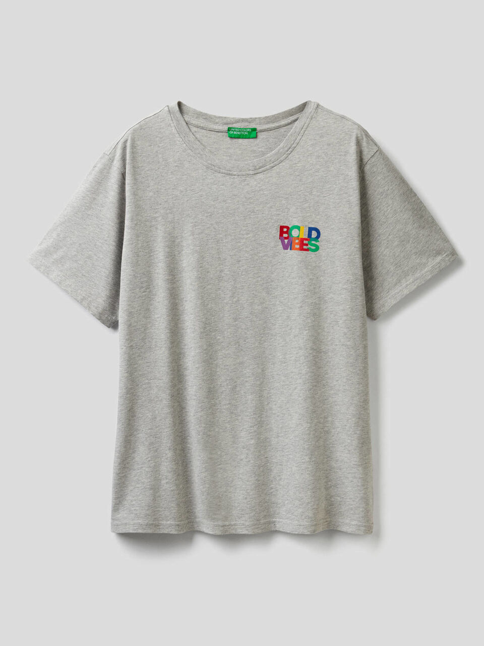 Gray t-shirt with multicolor print image number 1