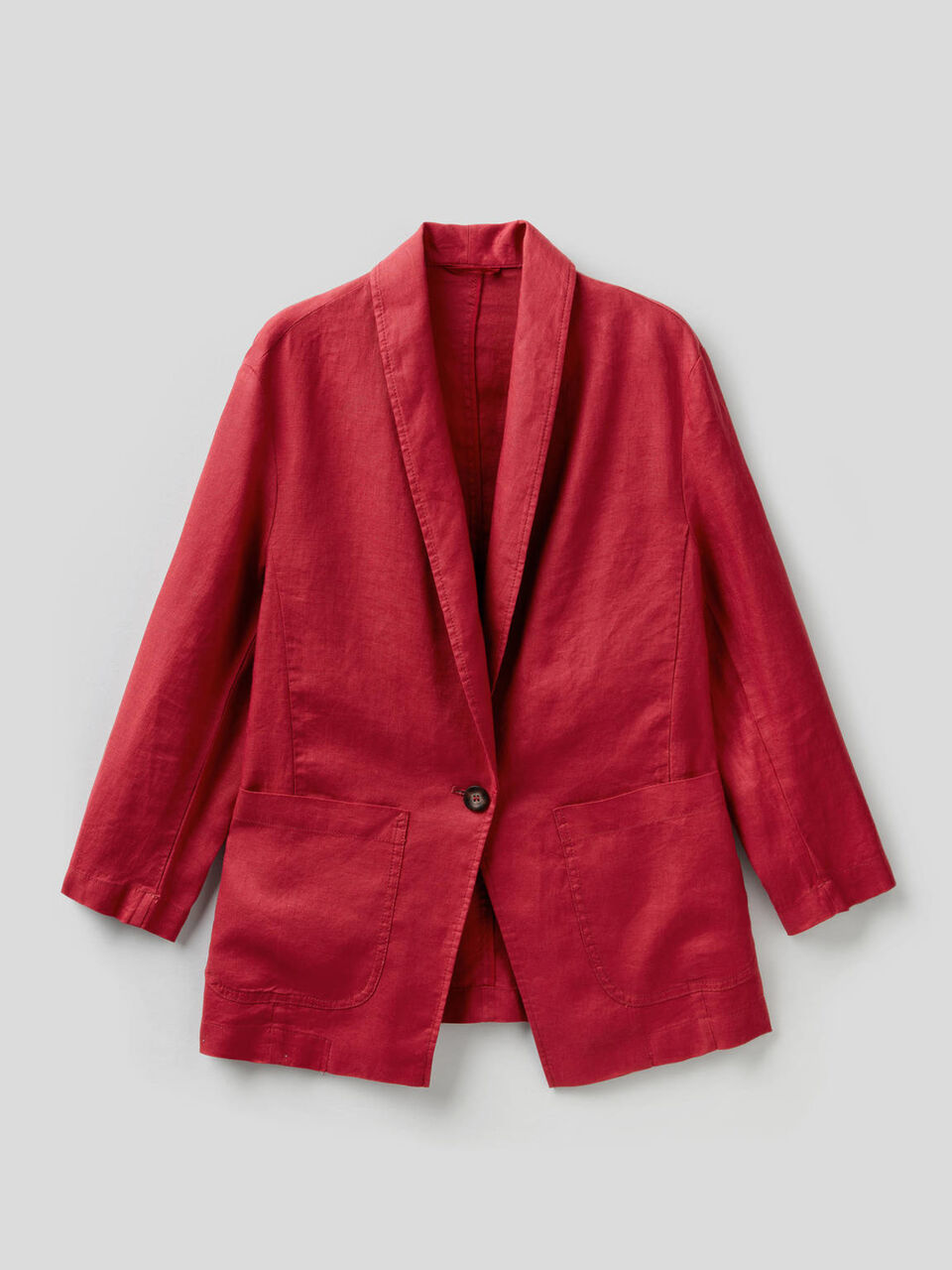Linen blazer with 3/4 sleeves image number 1