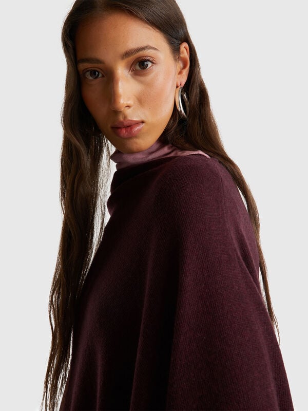 Cashmere blend poncho Women
