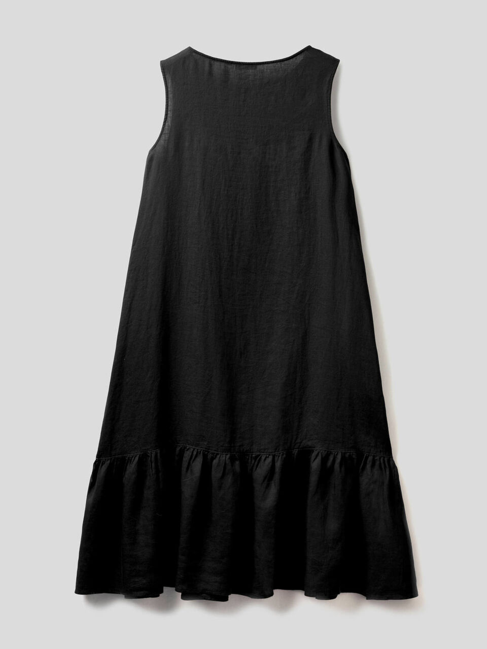 Midi dress in pure linen with frill image number 2