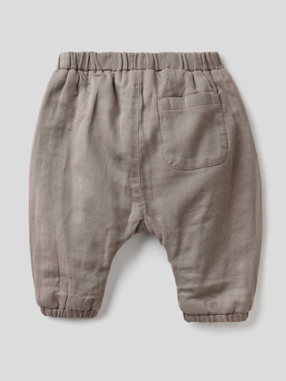 100% cotton solid color trousers image number 2