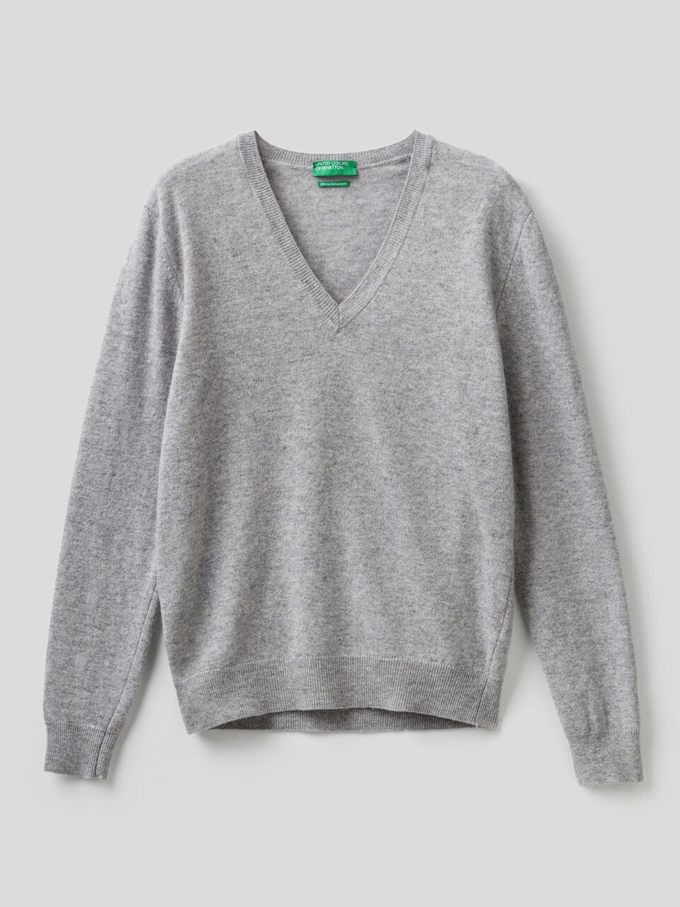 V-neck sweater in pure virgin wool image number 1