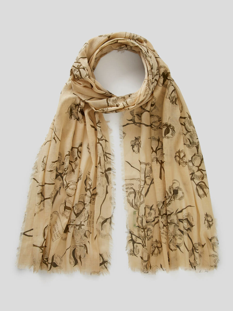 Patterned scarf in organic cotton image number 1