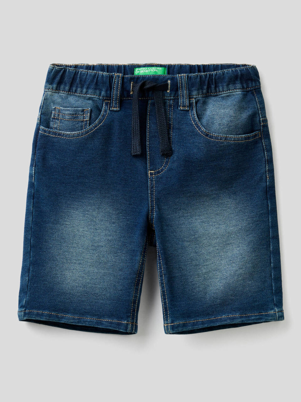 Fleece denim-look bermudas image number 1