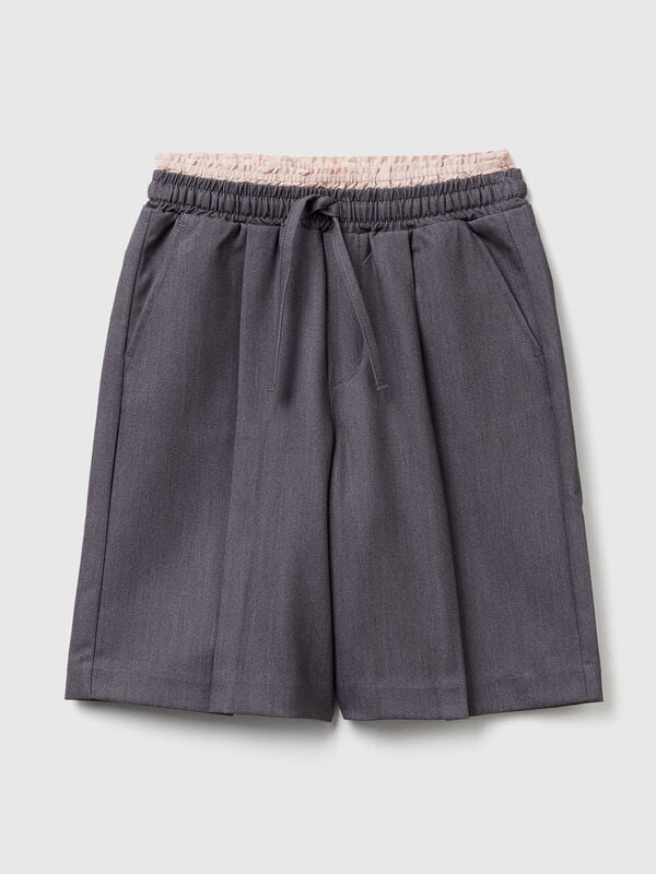 Wide bermudas in viscose blend Junior Girl