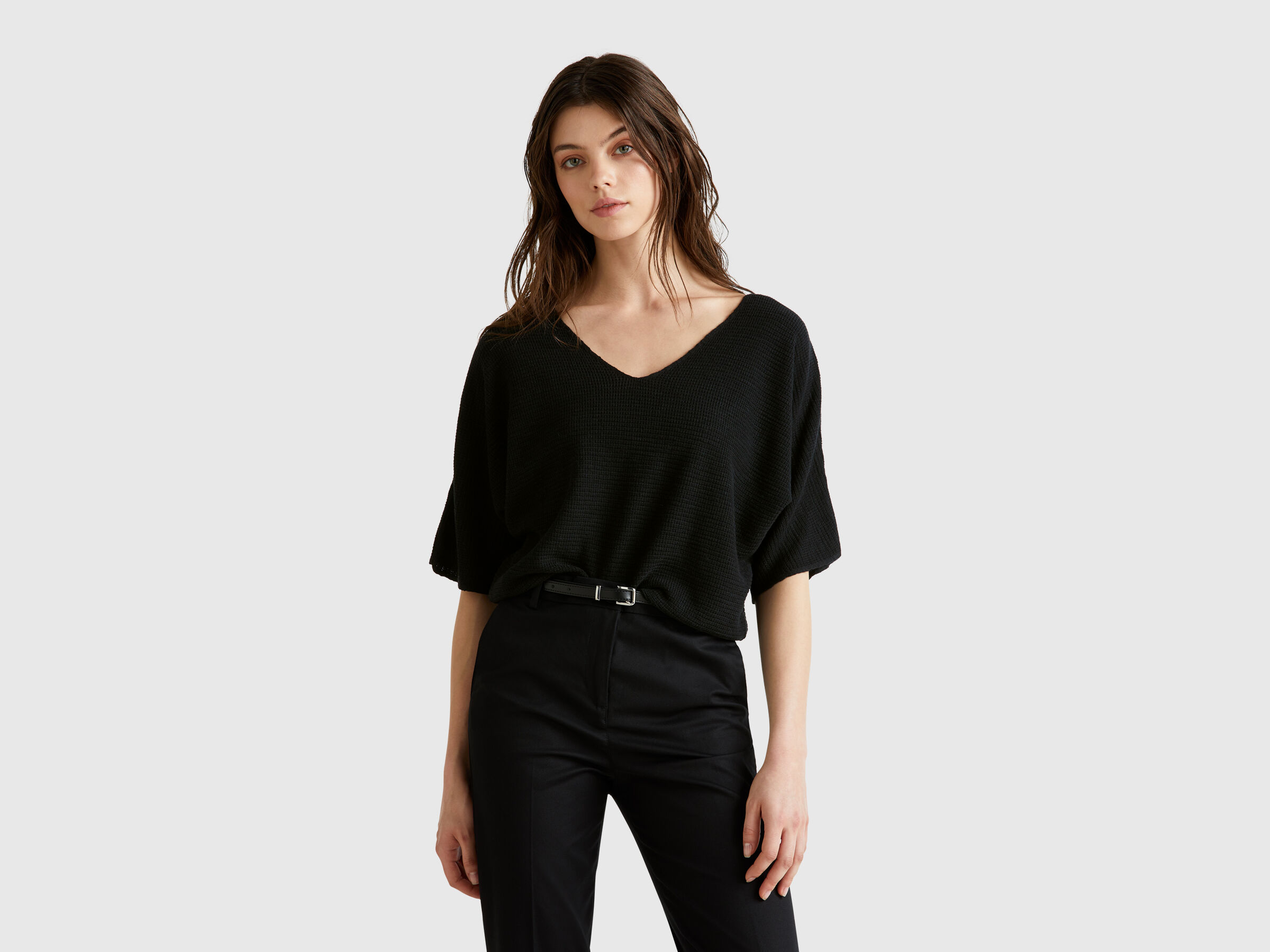 V NECK SWEATER H/S Women image number 0