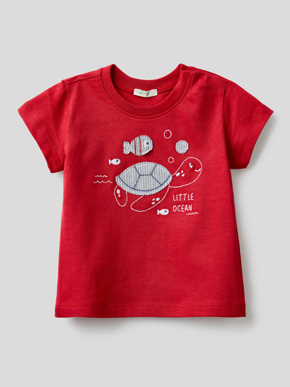 T-shirt in organic cotton with embroidery image number 1
