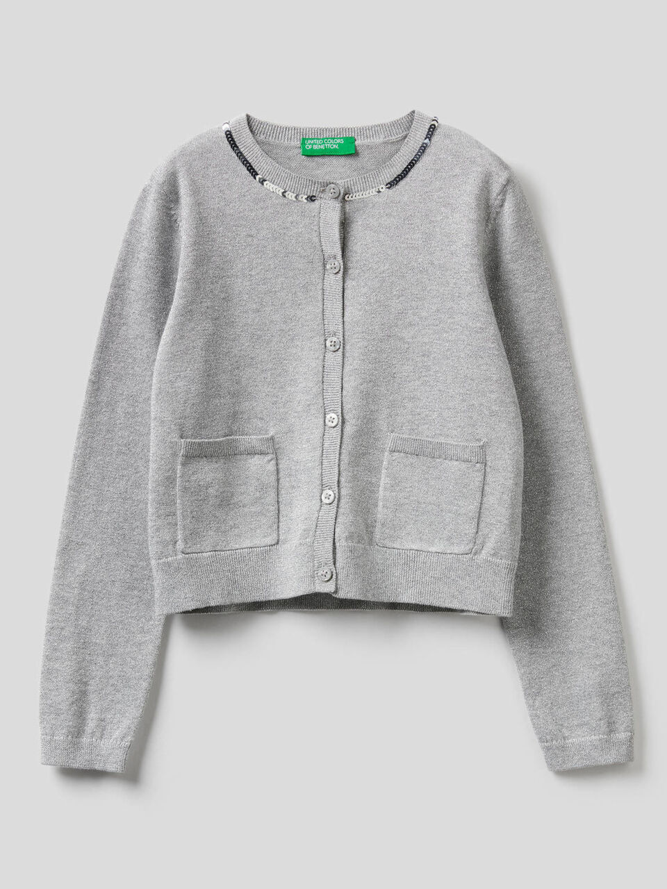 Cardigan with sequin detail image number 1