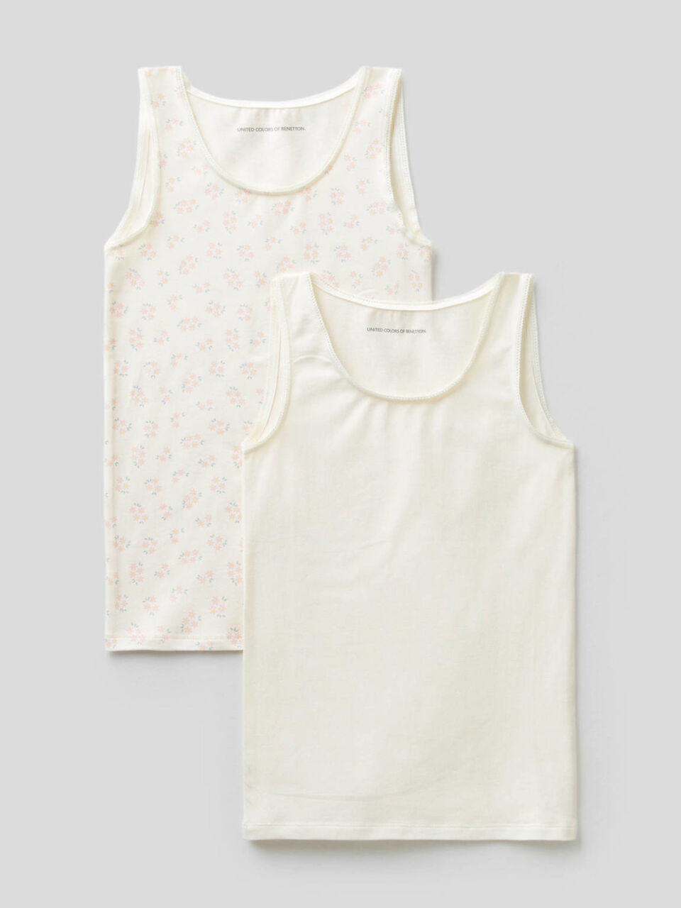 Two tank tops in stretch cotton image number 1