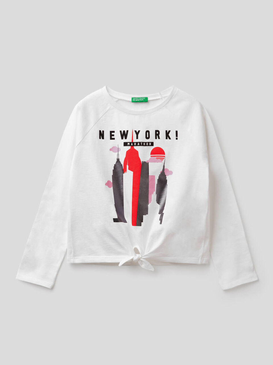 T-shirt in 100% cotton with knotted bow image number 1
