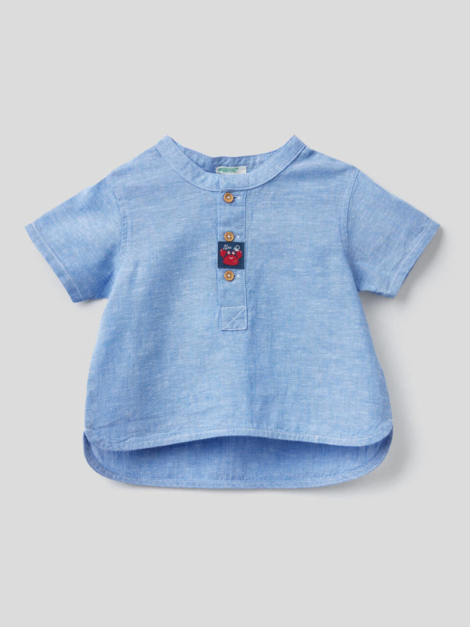 Linen blend Henley shirt image number 1