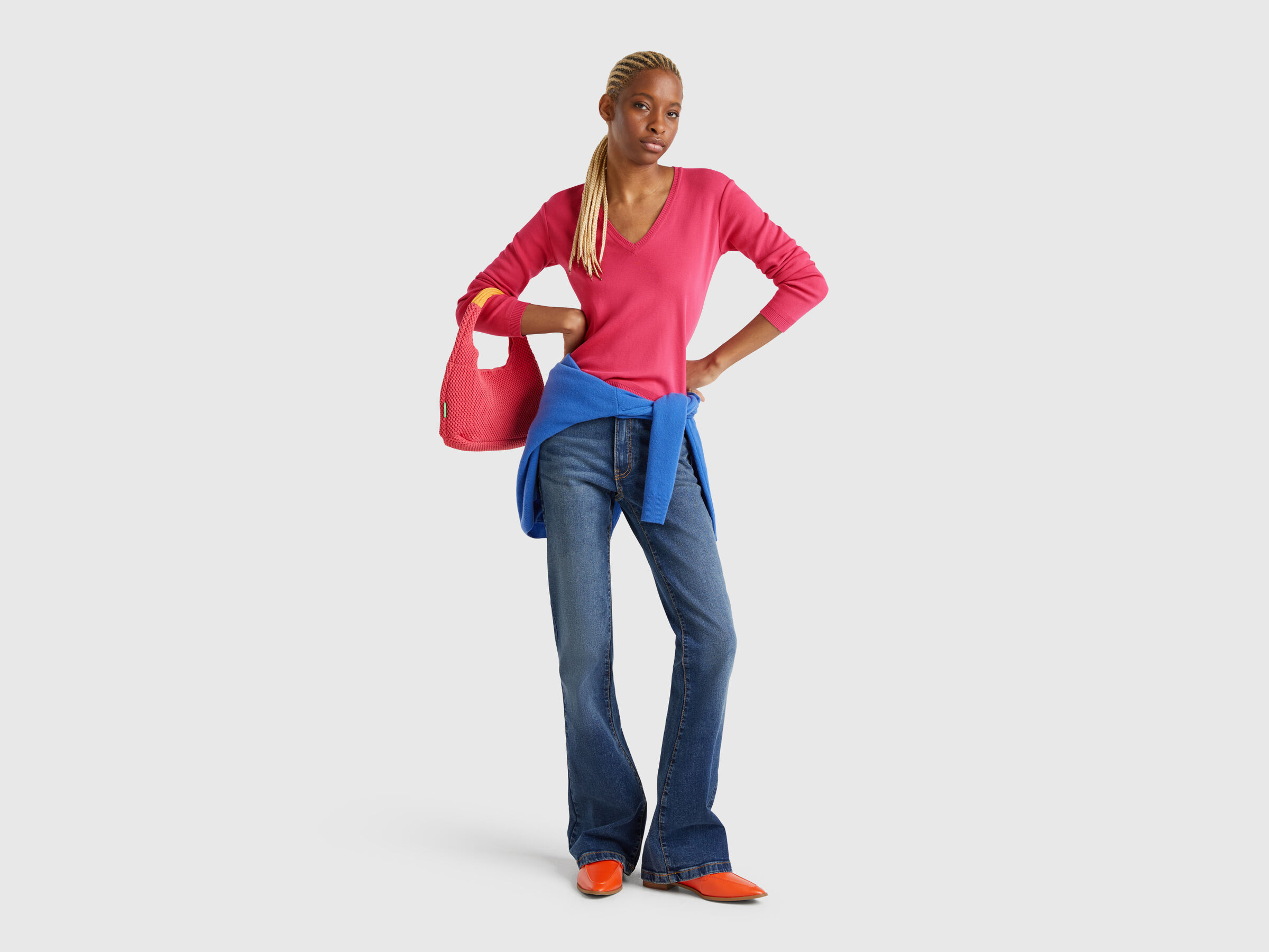 V NECK SWEATER L/S Women image number 2