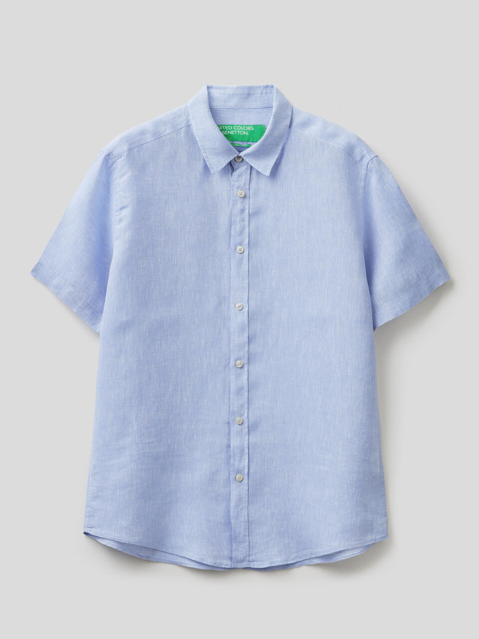 100% linen short sleeve shirt image number 1
