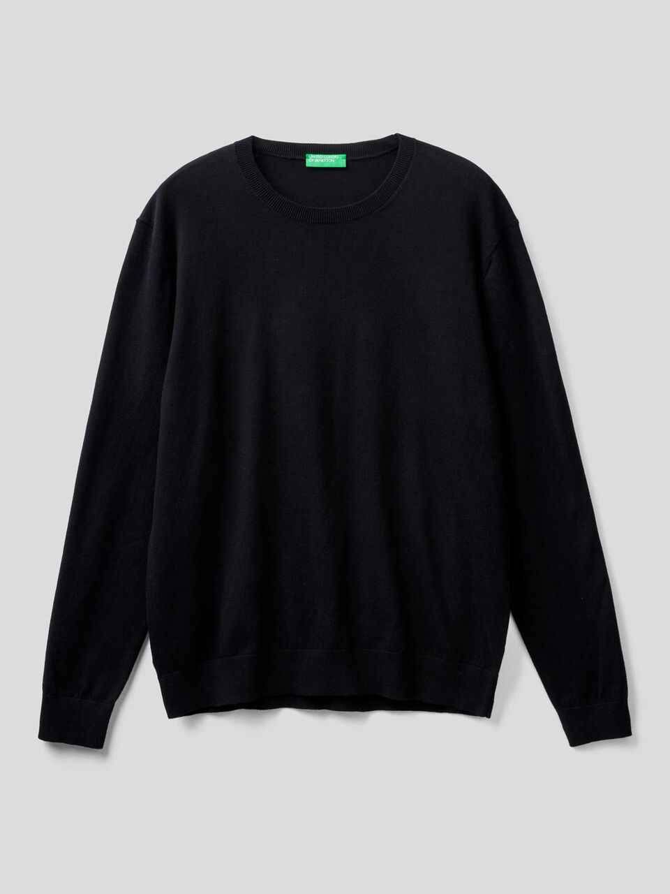 Crew neck sweater in cotton blend image number 1