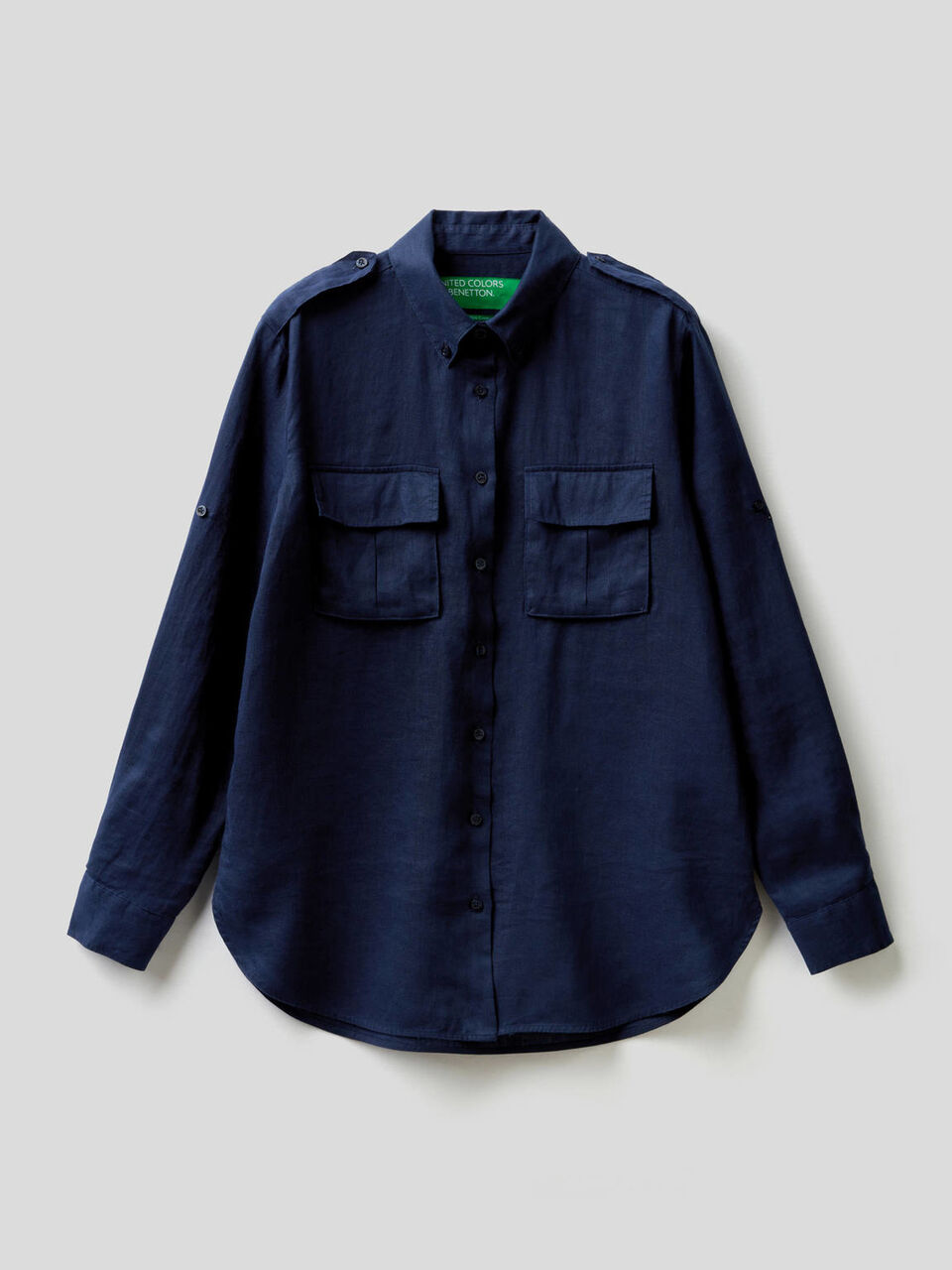 Button-down shirt in pure linen image number 1