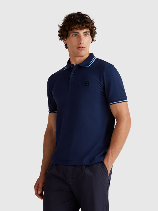 Midnight blue slim fit polo Men