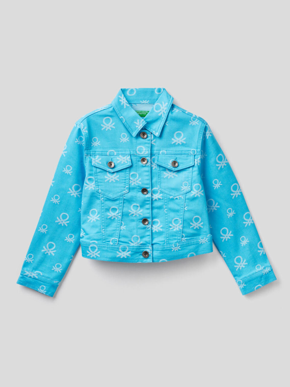 Cropped patterned logo jacket image number 1
