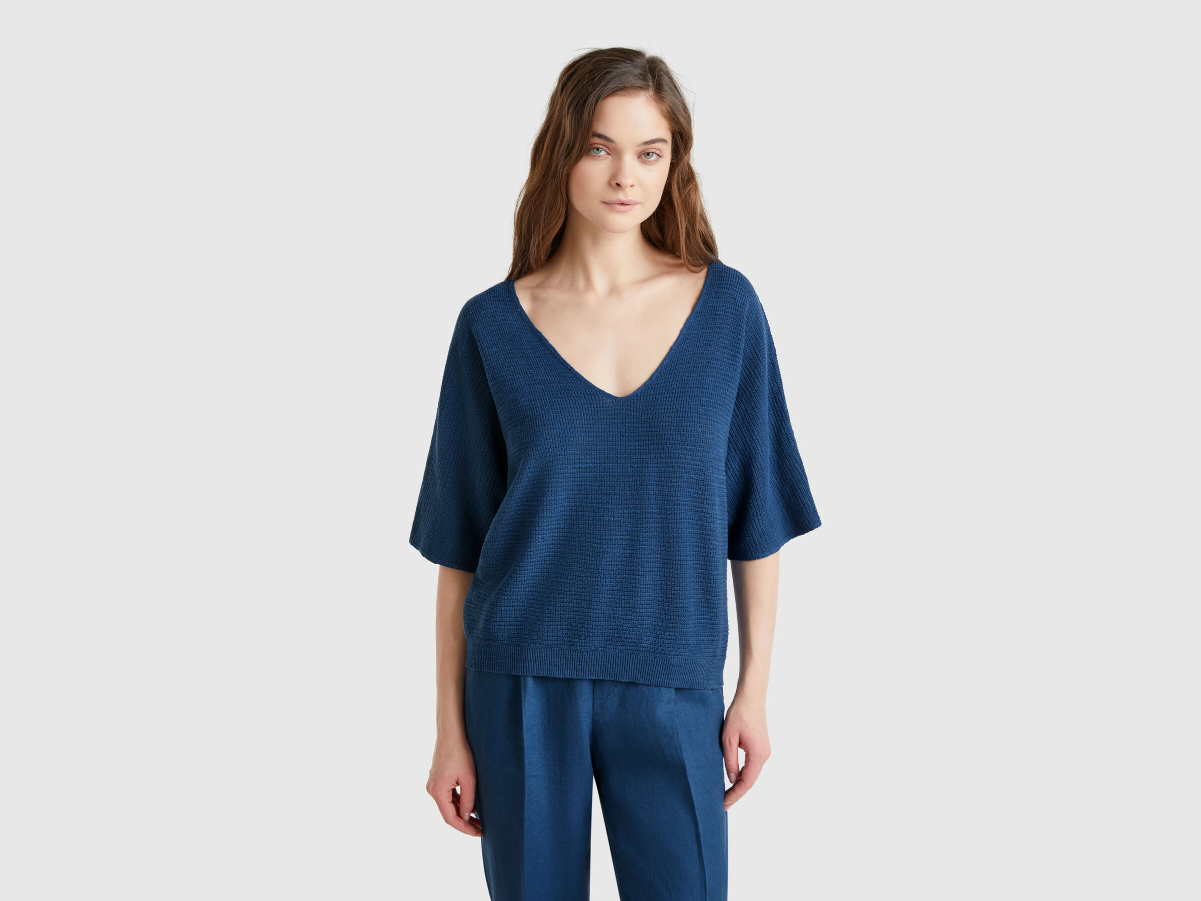 V NECK SWEATER H/S Women image number 0