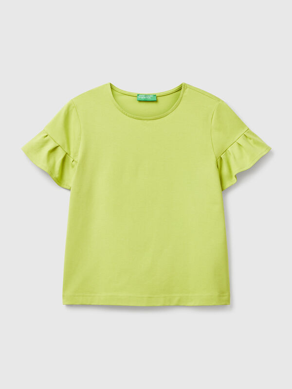 T-shirt with ruffled sleeves Women