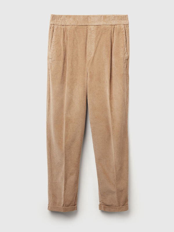 Chinos in velvet with stretch waist Chinos in velvet with stretch waist Women