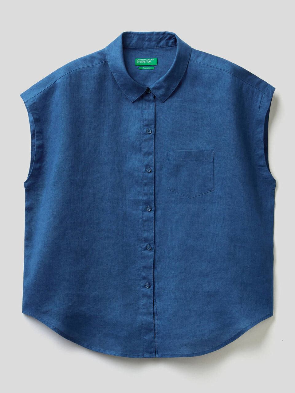 100% linen short sleeve shirt image number 1