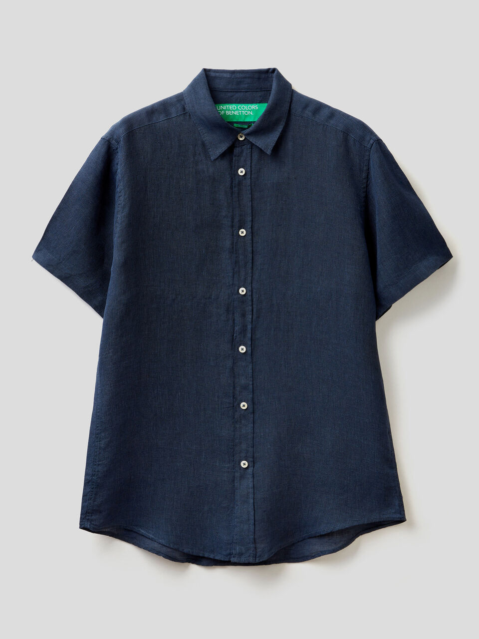 100% linen short sleeve shirt image number 1