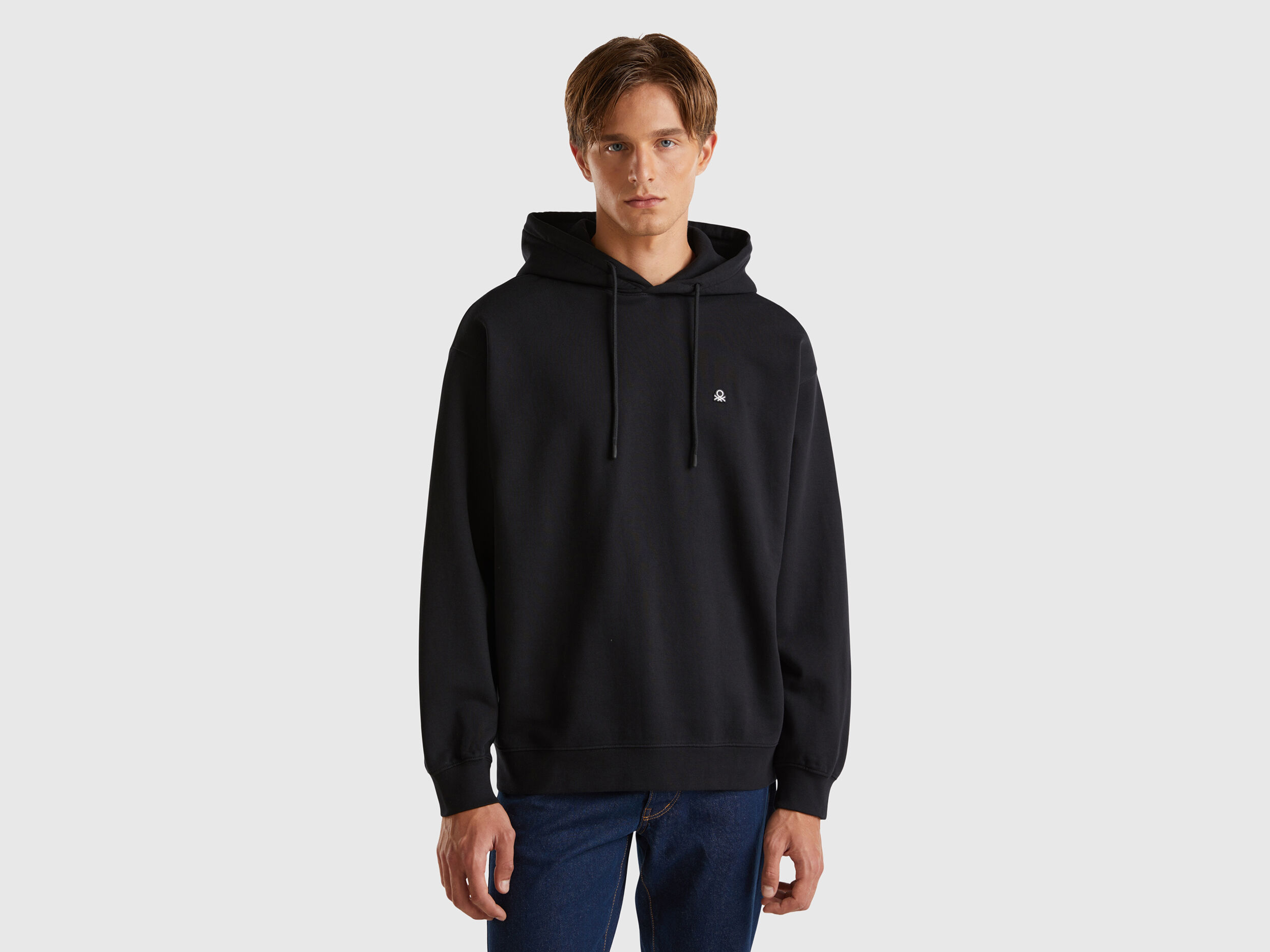 100% cotton hoodie - Black | Benetton