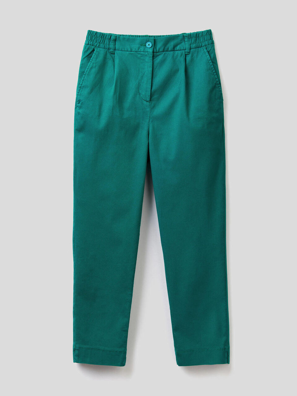 Stretch cotton solid color trousers image number 1