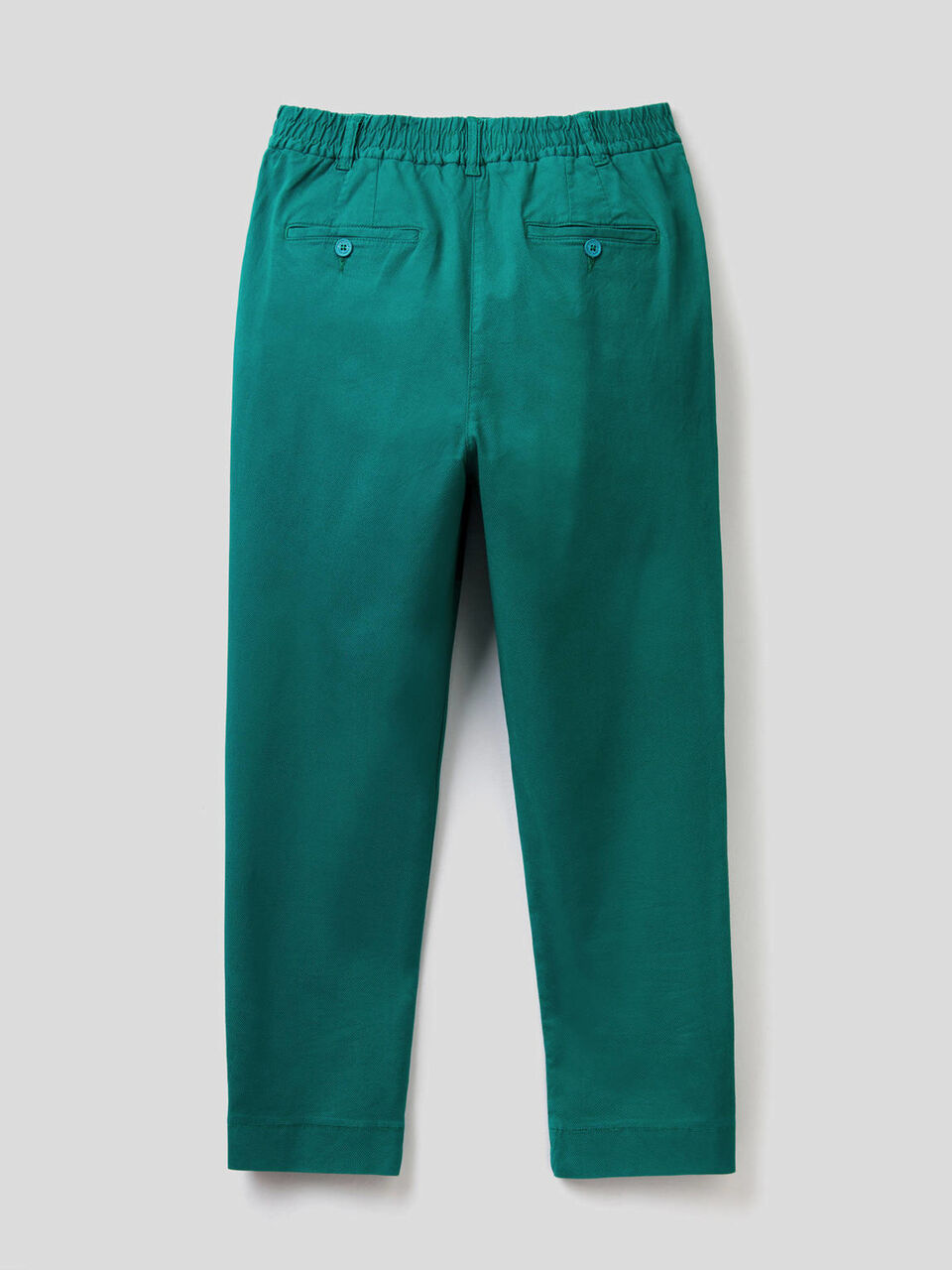 Stretch cotton solid color trousers image number 2