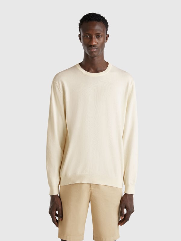 100% cotton crew neck sweater Men