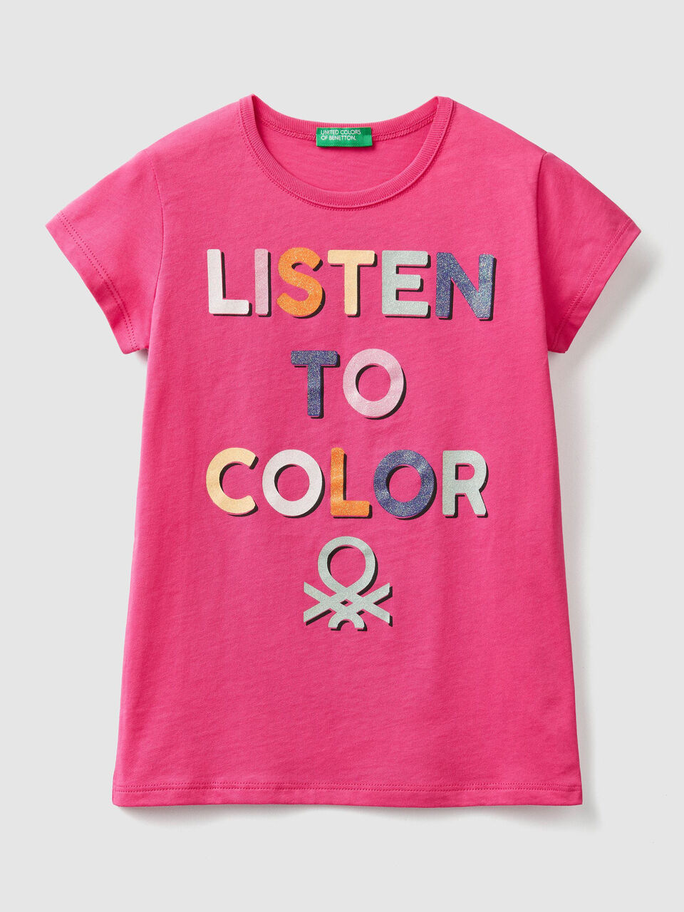 T-shirt with glitter print logo image number 1