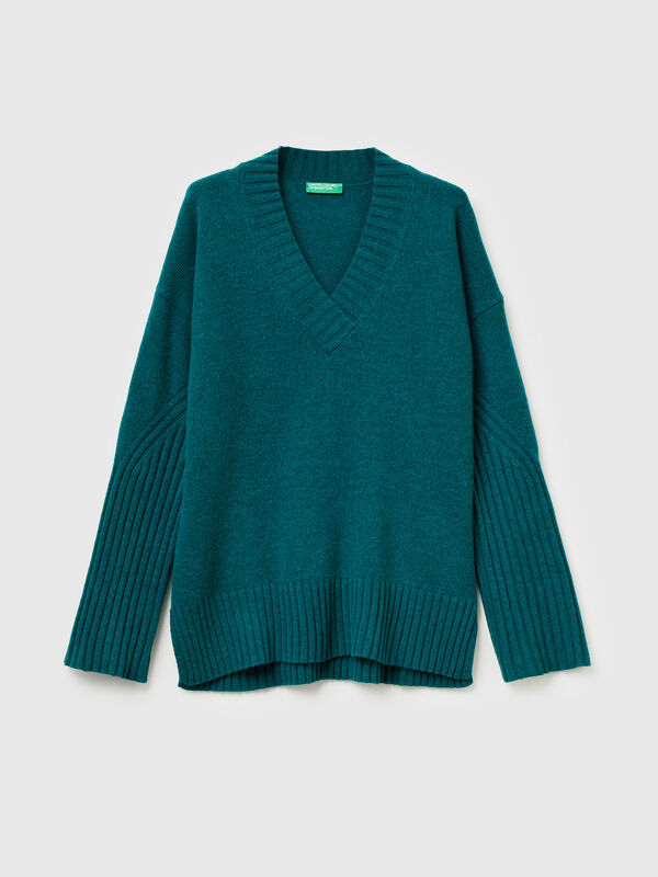 Oversized sweater in wool blend Women