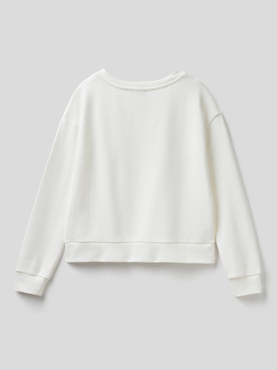 Solid color sweatshirt in cotton blend image number 2