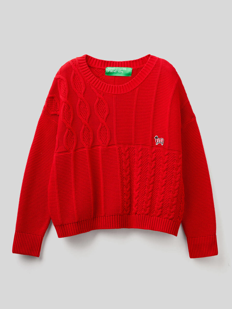 Knit sweater in 100% cotton image number 1