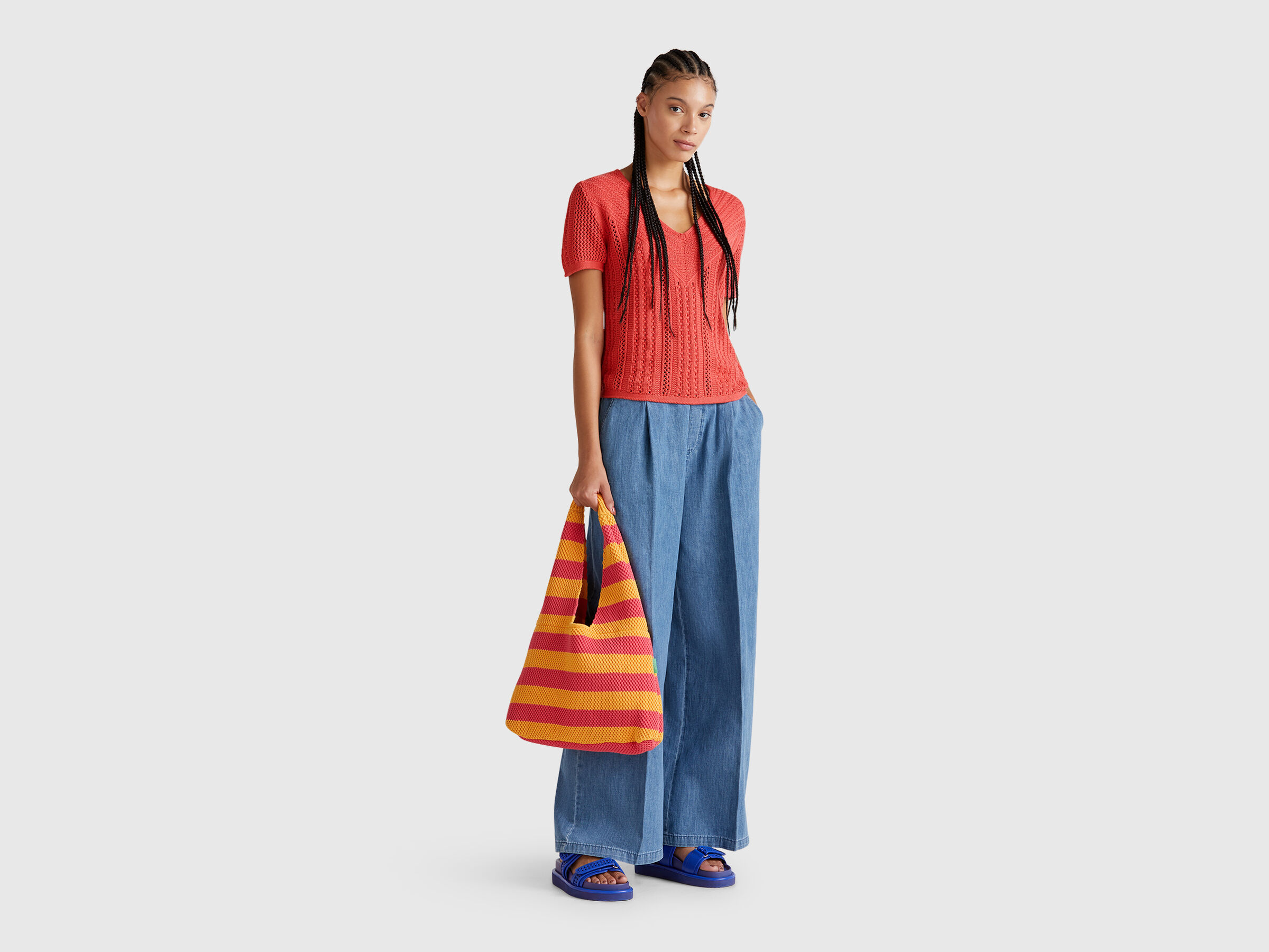 V NECK SWEATER H/S Women image number 2