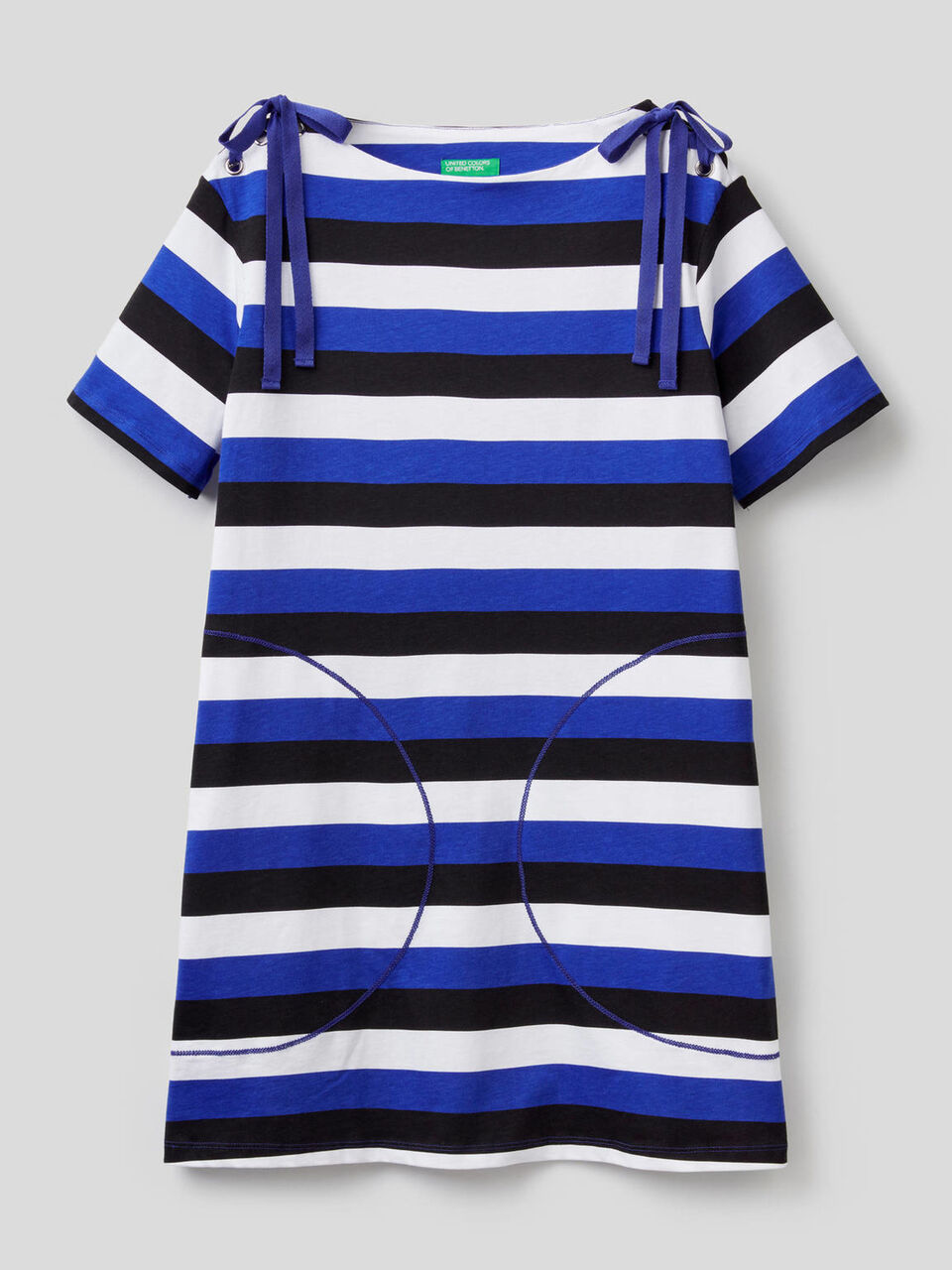 Striped dress in pure cotton image number 1