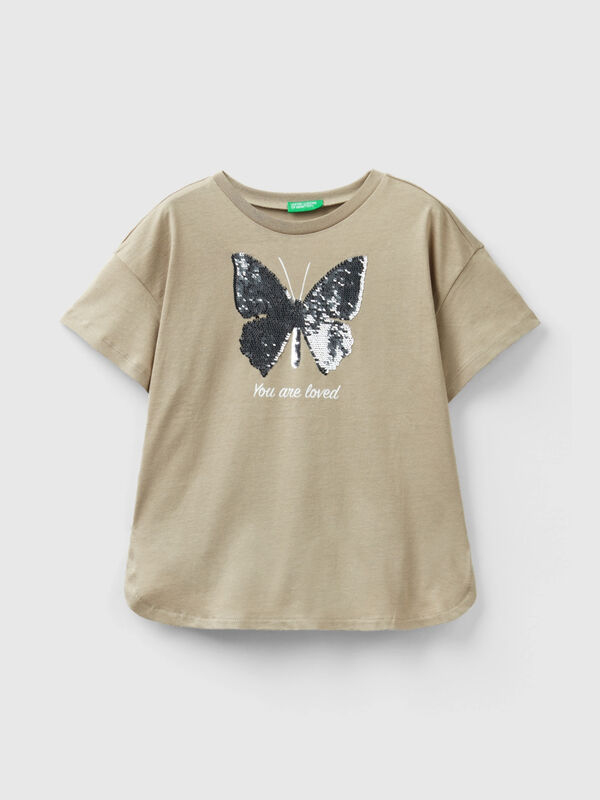 T-shirt with reversible sequins Junior Girl