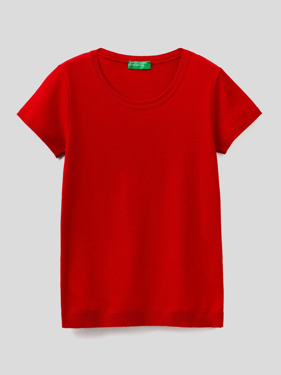 Short sleeve sweater in 100% cotton image number 1