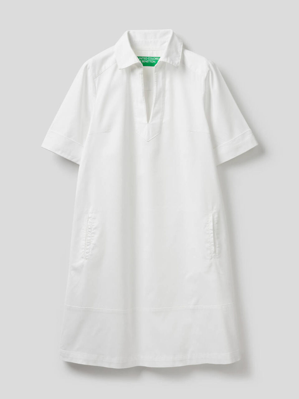 Flared dress in stretch cotton image number 1