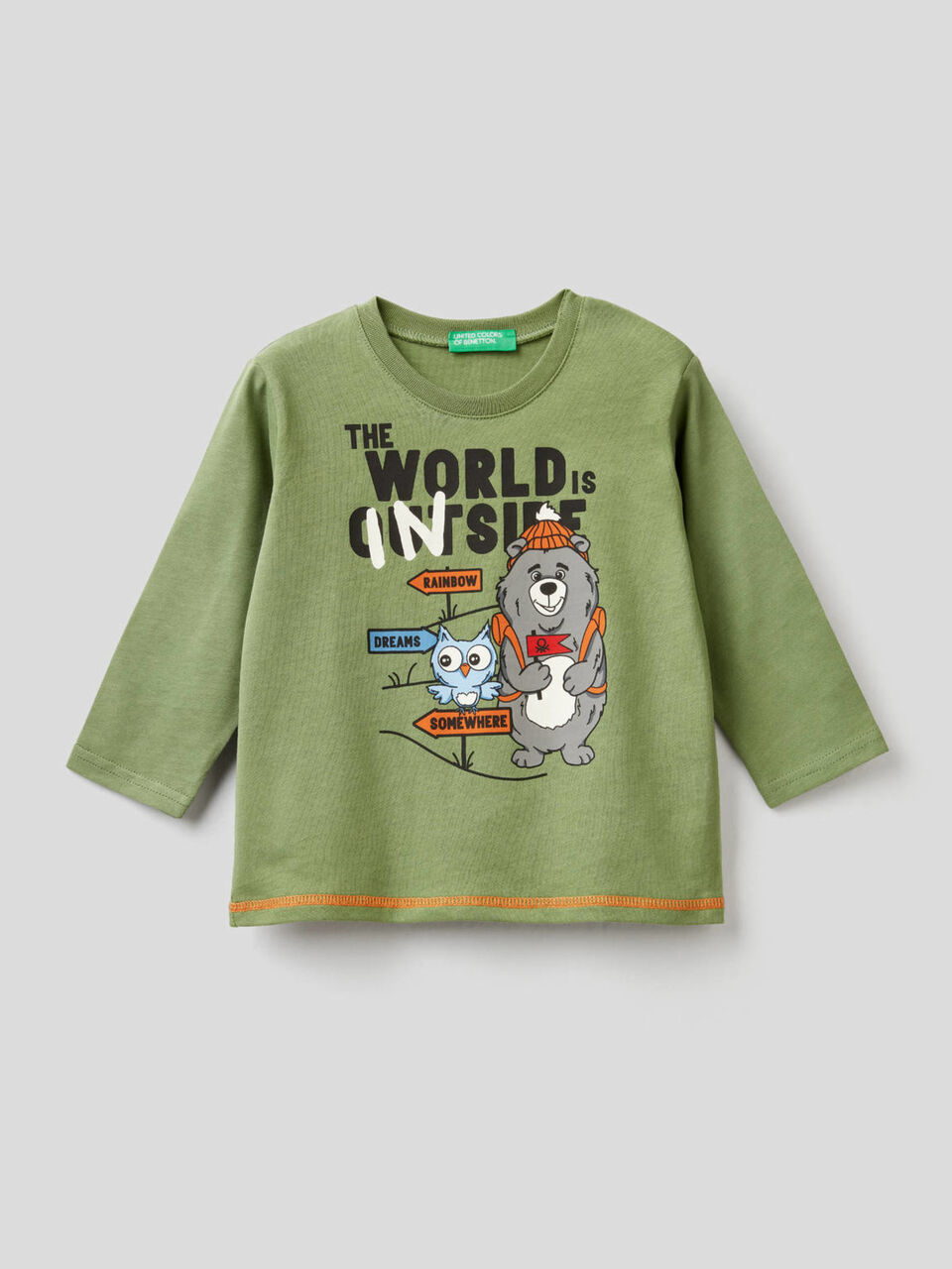 Printed t-shirt in organic cotton image number 1