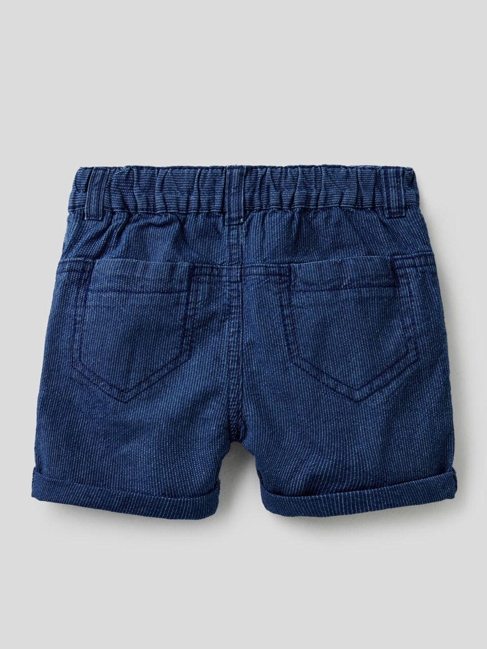 Ribbed denim shorts image number 2