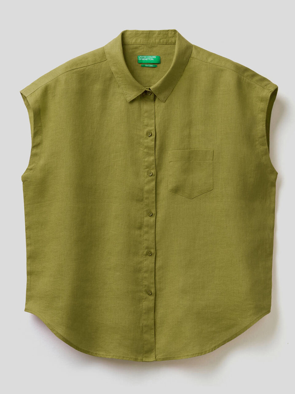100% linen short sleeve shirt image number 1