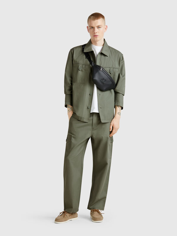 Cargo fit trousers in linen blend Men