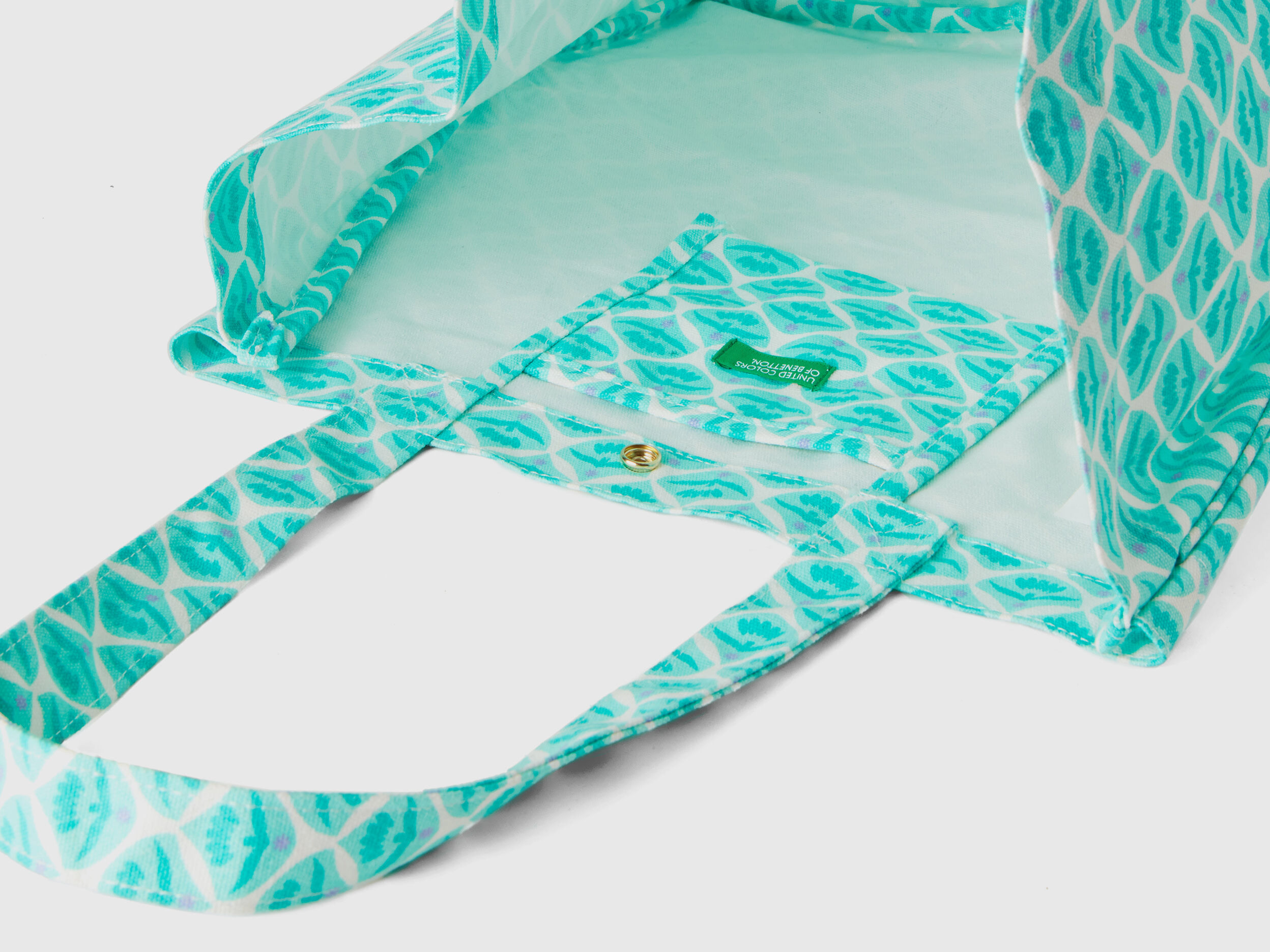 Floral shopping bag Aqua Benetton