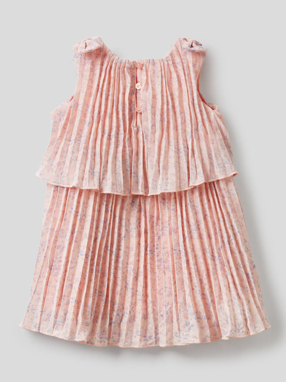Pleated dress with bows and frills image number 2